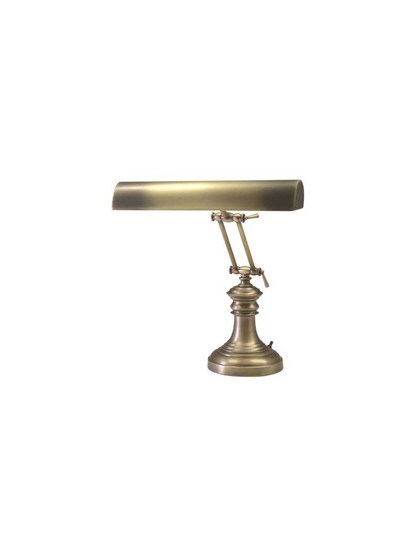 16 inch Piano Desk Lamp with Decorative Base in Antique Brass.